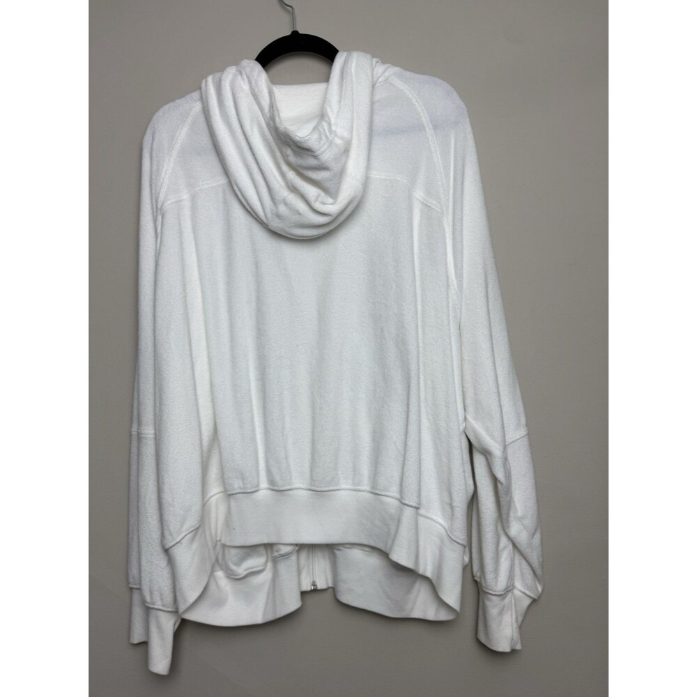 Aerie American Eagle Jacket Womens Size XL White French Terry Oversized Zip - Picture 3 of 5